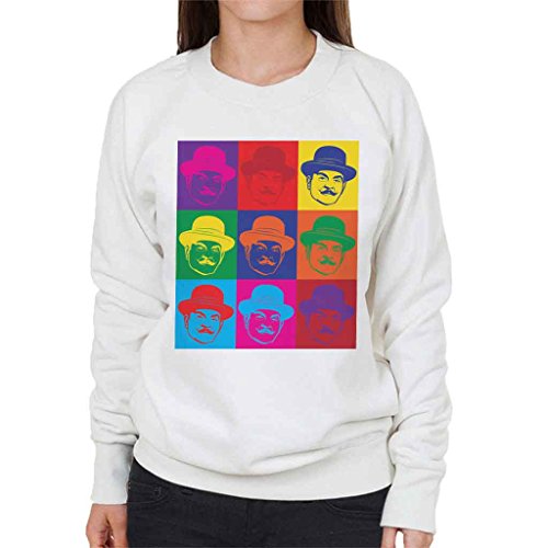 Hercule Poirot Andy Warhol - Sudadera para Mujer Blanco Blanco S