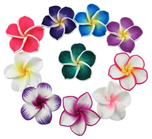 Hermoso colorido mini diámetro de 3,6 cm artificial frangipani Plumeria hawaiana flor 50 piezas para bodas, fiestas, hogar, oficina, decoración de trabajo a mano (color surtido)