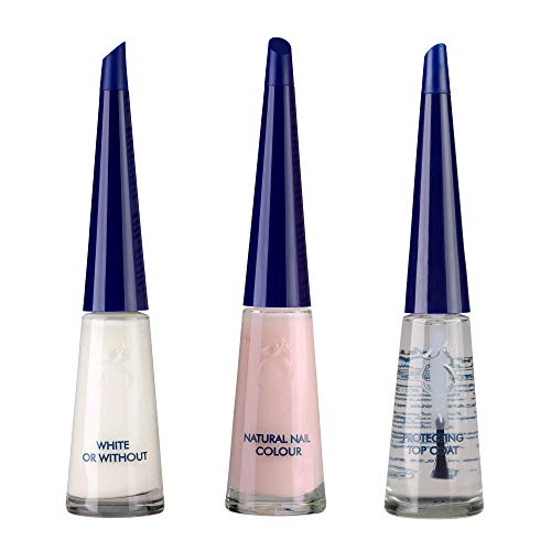 Herome - Set de Manicura Francesa Rosa Fresco, 3 x 10 ml | Kit Esmalte Manicura Francesa con Base Rosa Suave, Fórmula Fortalecedora Máxima Protección ante Desgarro