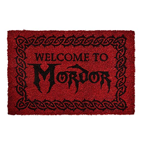 Herr der Ringe Felpudo de El Señor de los Anillos Bienvenido a Mordor 60x40x1,5cm Rojo Coco