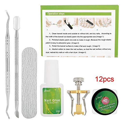 Herramienta Corrector de uñas 6 en 1 Kit Reparador de uñas con uñas encarnadas Pedicura Herramienta recuperadora de uñas Recuadro de uñas Kit de cuidado de pies(#1)