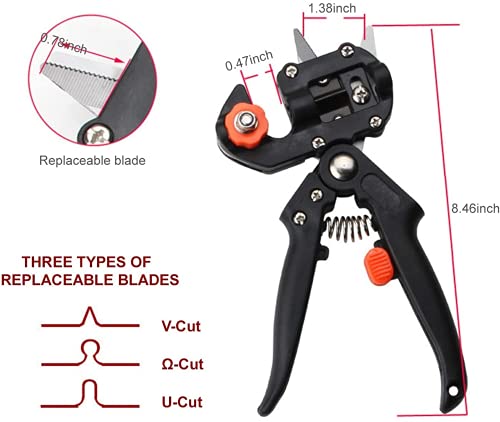 Herramientas de injerto,herramientas de injerto Kit de podadora de injerto de árboles frutales Kit de herramientas de corte de tijeras 2en1 Kit de herramientas con 3 cintas de cuchillas reemplazables