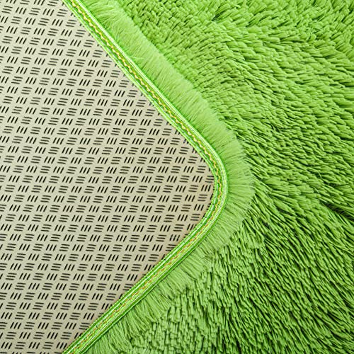 HETOOSHI alfombras mullidas de Interior súper Suaves y mullidas de Terciopelo Linda Alfombra de Dormitorio mullidaAdecuado para salón Dormitorio baño sofá Silla cojín（Verde 80 x 120 cm）