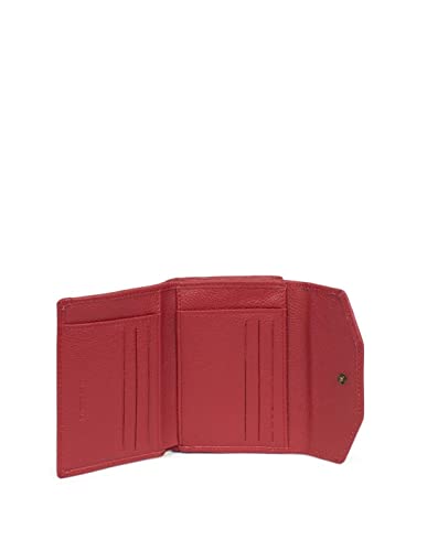 Hexagona Paris - Cartera de piel de vaca granulada para mujer, de París, rojo oscuro, talla única, Clásico