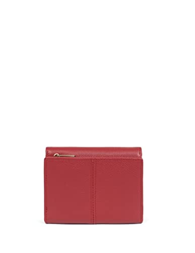 Hexagona Paris - Cartera de piel de vaca granulada para mujer, de París, rojo oscuro, talla única, Clásico