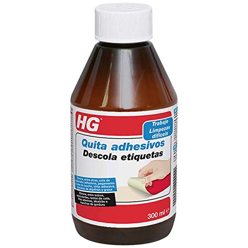 HG Quita adhesivos, Elimina de Manera Rápida y Efectiva Pegatinas, Adhesivos, Residuos Pegajosos, Salpicaduras de Alquitrán, Manchas de Grasa, Aceites y Otros (300 ml) - 160030130