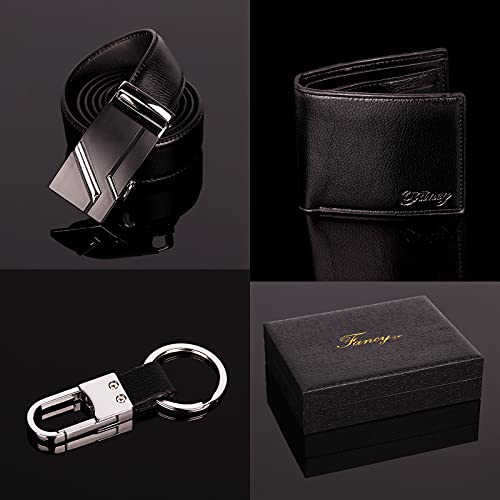 Hisonwel Elegante regalo para hombres, Cinturón,Llavero,Billetera para cada hombre elegante Día de San Valentín / Aniversario de bodas / Idea de navidad