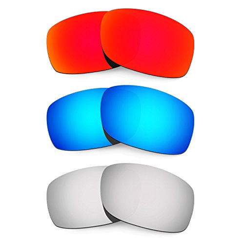 HKUCO Plus Mens Replacement Lenses For Oakley Fives Squared Red/Blue/Titanium Sunglasses