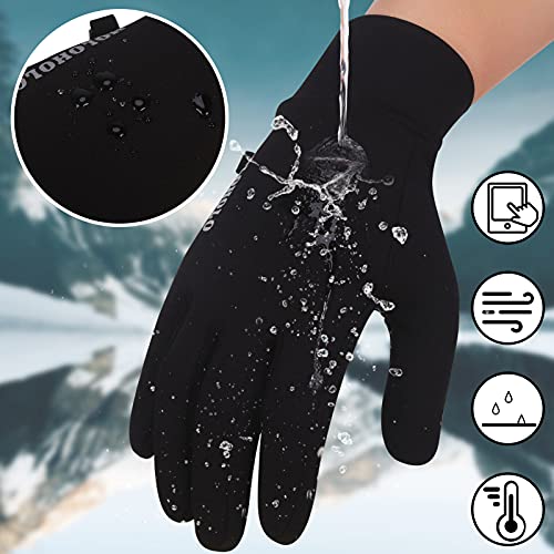 HoloHolo Guantes de Ciclismo Invierno,Impermeables,Pantalla Táctil a Prueba de Viento Guantes para Correr, Conducir, Ciclismo, Escalar,Hombres y Mujeres