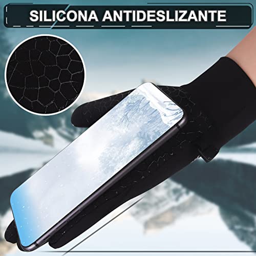 HoloHolo Guantes de Ciclismo Invierno,Impermeables,Pantalla Táctil a Prueba de Viento Guantes para Correr, Conducir, Ciclismo, Escalar,Hombres y Mujeres