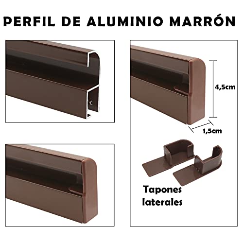 HOME MERCURY – Cortina plana para puerta exterior o interior, material PVC – libre de insectos (210x90CM, PERFIL MARRON P18)