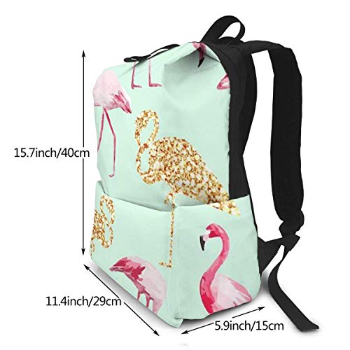 Homebe Mochila Unisex, Mochilas y Bolsas For Teen Girls Boys,Flaming Flamingo College Student Computer Laptop Bolsas,Travel Hiking Print Daypack For Women Men