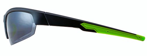 Hornz HZ Serie Ascendancy - Gafas de Sol Polarizadas Premium Marco negro mate con neón Verde – Lente de humo oscuro