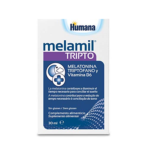 Humana MELAMIL Tripto, a base de melatonina, triptófano y vitamina B6, Complemento Alimenticio que ayuda a conciliar el Sueño; 30ml