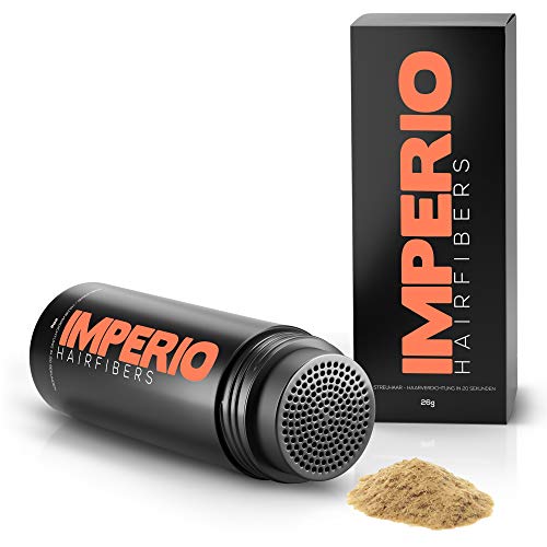 IMPERIO Fibras Capilares y Densificador de Cabello Algodón natural. Llena y engrosa su Cabello - Microfibras en Polvo - Para Mujeres y Hombres - 26g (Rubio Medio)