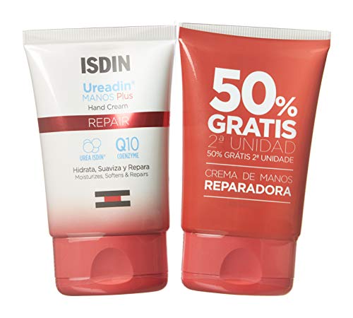 ISDIN Ureadin Manos Crema de manos reparadora, Duplo 2 unidades 50+50ml, Repara, hidrata, y suaviza