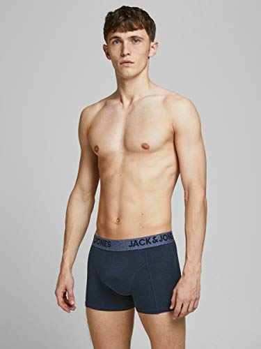 Jack & Jones Jacjames Trunks Noos-Pack de 3 Unidades Bóxer, Azul Marino/Detalle: Azul – Azul, L para Hombre