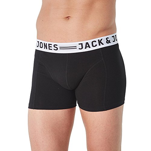 JACK & JONES SENSE TRUNKS 3-PACK Bóxer, Negro, Medium (Pack de 3) para Hombre