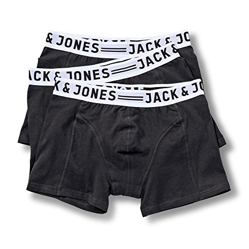 JACK & JONES SENSE TRUNKS 3-PACK Bóxer, Negro, Medium (Pack de 3) para Hombre