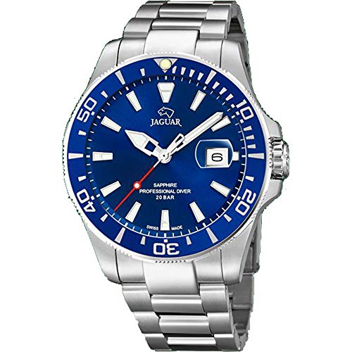 JAGUAR Reloj Modelo J860/C de la colección Executive, Caja de 43,5 mm Azul con Correa de Acero para Caballero