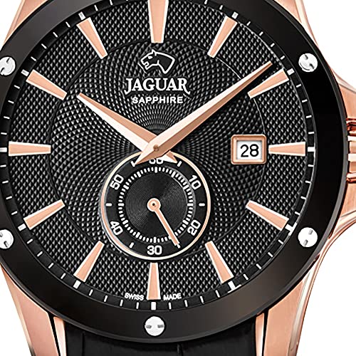 JAGUAR Reloj Modelo J882/1 de la colección ACAMAR, Caja de 44 mm Correa de Piel Negro para Caballero