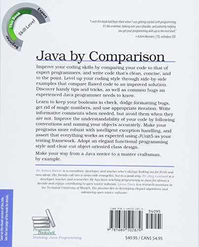 Java by Comparison: Become a Java Craftsman in 70 Examples