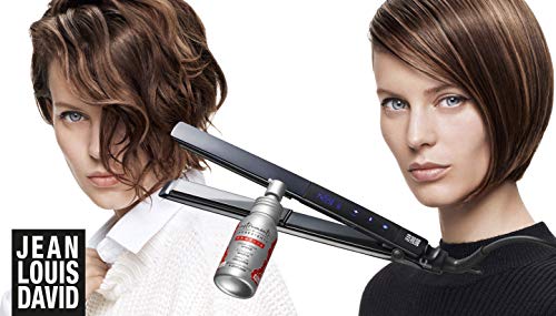 Jean Louis David Touch Styler - Plancha de Pelo Profesional con Pantalla Táctil, Revestimiento de Cerámica, para Todo Tipo de Cabello, 2 en 1 Liso y Ondulado, Temperatura de 130 ° a 230 ° - Negro