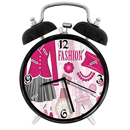 jifyasuo Reloj Despertador Digital Moda Moda en París con Trajes Vestido Reloj Monedero Perfume Parisienne Lmark Beige Adecuado para Estudio de Dormitorio de Oficina