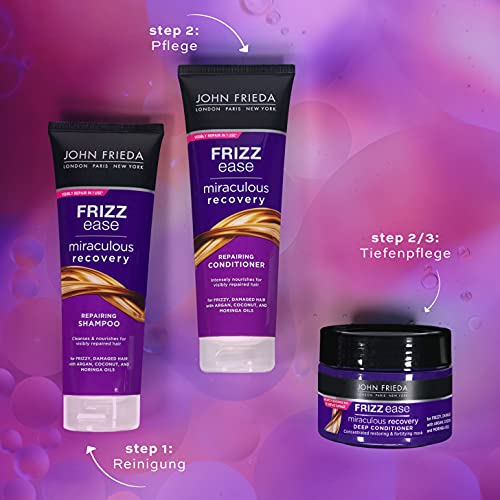 John Frieda Frizz Ease Wunderder - Champú reparador (250 ml) - Reparación inmediata, suavidad y protección duradera