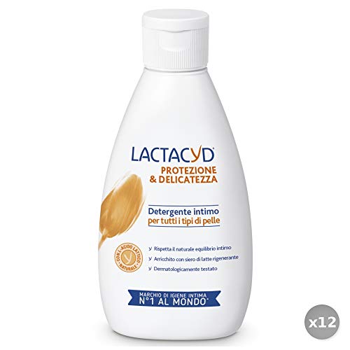 Juego 12 Lactacyd Jabón intimo Protección & delicatezza 200 ml. saponi y cosméticos