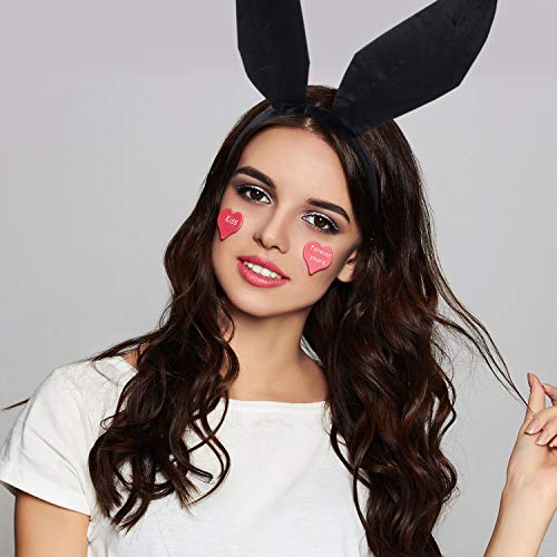 Juego de Accesorios de Conejo de Mujeres Diadema de Oreja Collar Pajarita Puño Cola de Disfraz de Conejo para Halloween Navidad Fiesta de Disfraz