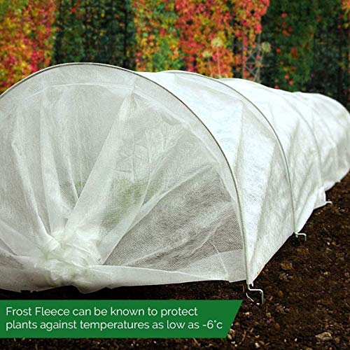 KAHEIGN 2 x 10M Vellón de Protección Contra Heladas para Plantas, 30g/m² Vellón de Jardín Paño Anticongelante para Plantas Tejido Fitosanitario de Invierno, Portada de Pájaros e Insecto