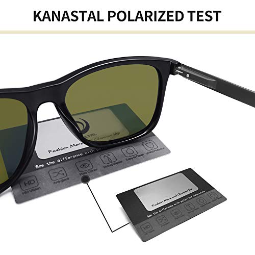 KANASTAL Gafas de Sol Azules Hombres y Mujer Polarizadas Rectangulares Clásicas Vintage Moda Elegant con Protección UV400 para Conducir Pesca Golf al Aire Libre Viajes Sunglasses