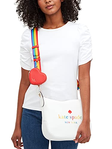 Kate Spade Pride Rainbow - Bolso bandolera de piel con diseño de paloma blanco