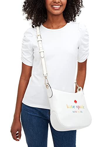 Kate Spade Pride Rainbow - Bolso bandolera de piel con diseño de paloma blanco