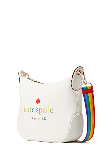 Kate Spade Pride Rainbow - Bolso bandolera de piel con diseño de paloma blanco