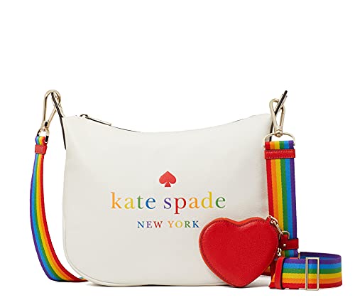 Kate Spade Pride Rainbow - Bolso bandolera de piel con diseño de paloma blanco