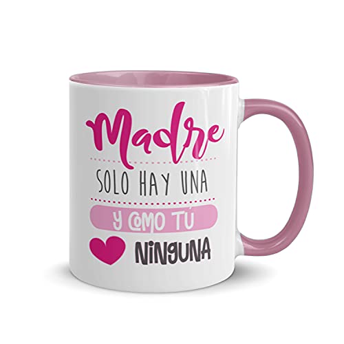 Kembilove Taza regalo día de la madre – Tazas Desayuno para Mamá con Mensaje Madre solo hay una y como tú ninguna – Tazas originales – Regalo para madres