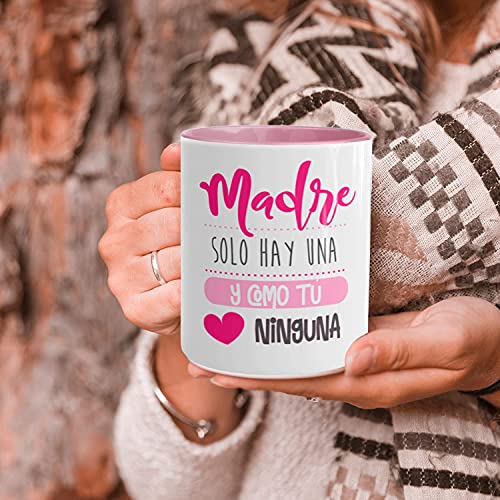 Kembilove Taza regalo día de la madre – Tazas Desayuno para Mamá con Mensaje Madre solo hay una y como tú ninguna – Tazas originales – Regalo para madres