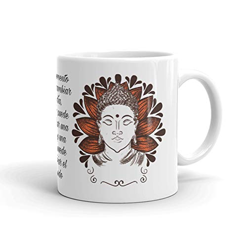 Kembilove Tazas de café diseño de Yoga – Taza de café inspiradora en Buda y Mensaje – Taza de Cerámica Duradera con Diseño Espiritual – Tazas Coloridas para Té y Café – Tazas de 350 ml