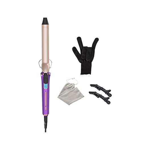 kerryshop Plancha rizadora Curling Iron Professional Curling Wand Set de Cabello Curler de Pelo Cerámica Curling Varita con Clips de Guante Cerámica Barriles Curiador de Pelo Herramientas para rizar