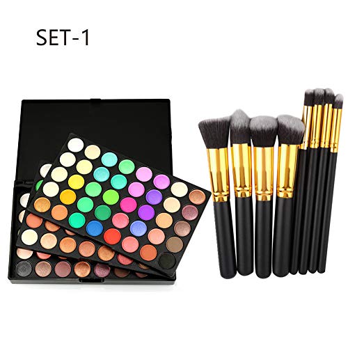 Kit de Maquillaje All in One, FantasyDay 120 Colores Sombra De Ojos Eyeshadow Paleta de Maquillaje Cosmética Profesional Navidad Belleza de Regalos con 10 Brochas Maquillaje para Cara, Base, Colorete