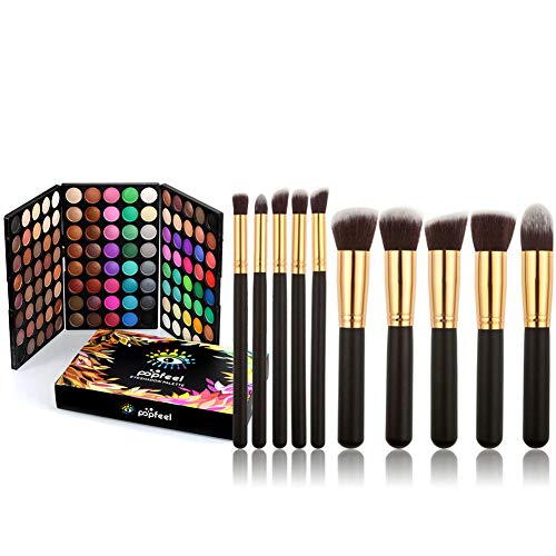 Kit de Maquillaje All in One, FantasyDay 120 Colores Sombra De Ojos Eyeshadow Paleta de Maquillaje Cosmética Profesional Navidad Belleza de Regalos con 10 Brochas Maquillaje para Cara, Base, Colorete