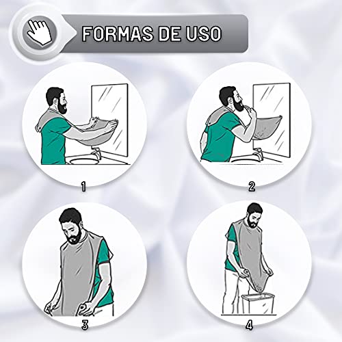 Kit delantal de barba para afeitar y peine para barba. Capa con ventosas para espejo. Babero para afeitar. Cuidado de la barba. Regalos para hombre.