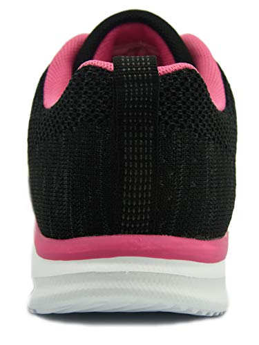 Knixmax-Zapatillas Deportivas para Mujer Zapatillas de Running Fitness Sneakers Zapatos de Correr Aire Libre Deportes Casual Zapatillas Ligeras para Correr Transpirable Negro Rosa 40EU