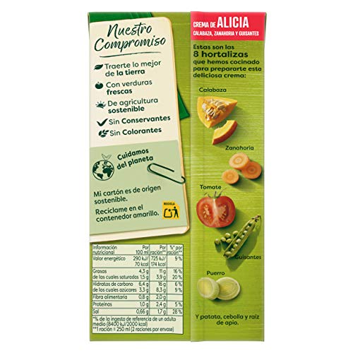 KNORR Crema Alicia, calabaza, zanahoria y guisantes, 500 ml