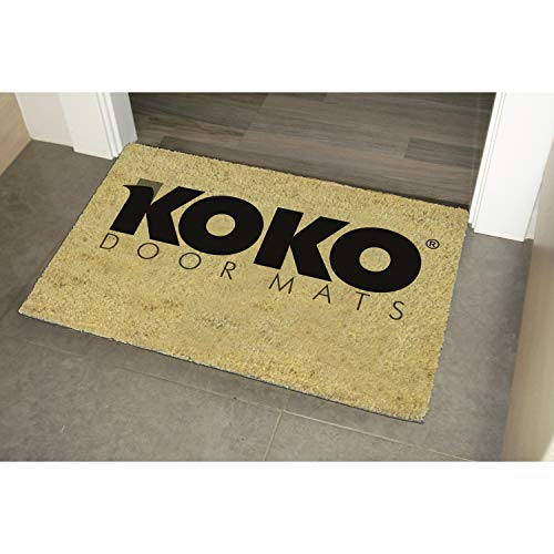 KOKO DOORMATS Felpudo Entrada casa Originales, Felpudo Original Sonríe Vive Ama | Felpudos Originales y Divertidos para Entrada casa Puerta, terraza o jardín | Fibra de Coco y PVC | 40x60x1.5 cm