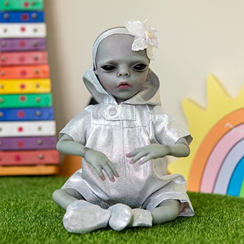 Kuyatioo Alien Ultra-Realistic Baby Doll - Reborn Baby Doll - Alien Baby Dolls - Juguete de muñecas para bebés Que se Pueden poseer - Silicona Vinilo Alien Baby Dolls de 14 Pulgadas