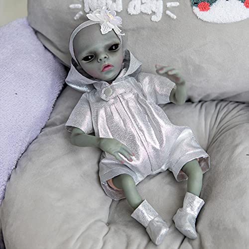 Kuyatioo Alien Ultra-Realistic Baby Doll - Reborn Baby Doll - Alien Baby Dolls - Juguete de muñecas para bebés Que se Pueden poseer - Silicona Vinilo Alien Baby Dolls de 14 Pulgadas