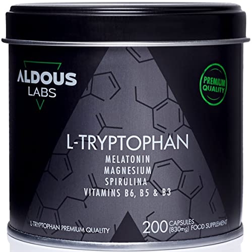 L-Triptófano Premium 600mg + Melatonina 1,78mg + Magnesio + Espirulina + Vitaminas | 1660mg | 200 Cápsulas Vegetales Triptófano | Máxima Absorción | Insomnio - Ansiedad - Estrés | Memoria - Energía